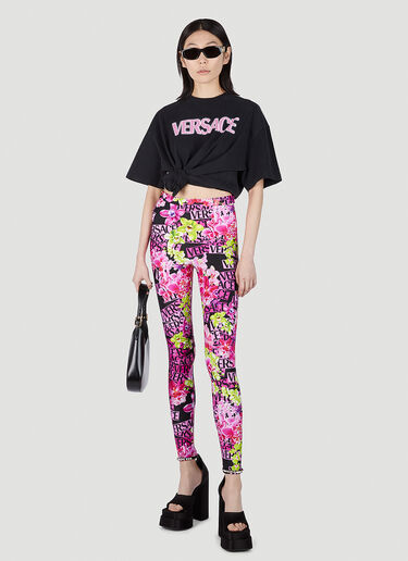 Logo Print Leggings Versace Logo Print Leggings Pink vrs0251001