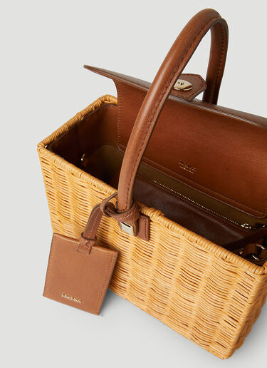 Max Mara Cesto Wicker Handbag Beige max0252035