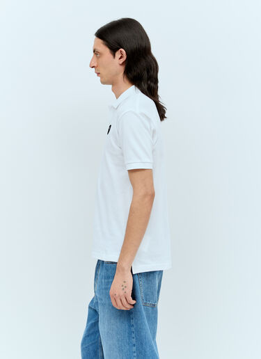 Comme Des Garçons PLAY 로고 패치 폴로 셔츠 화이트 cpl0356002