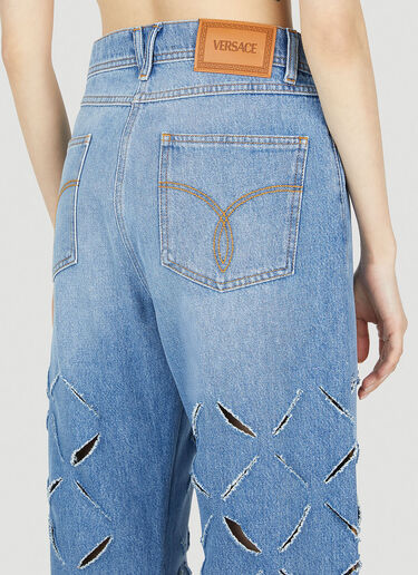 Slashed Wide-Leg Jeans Versace Slashed Wide-Leg Jeans Blue vrs0251008