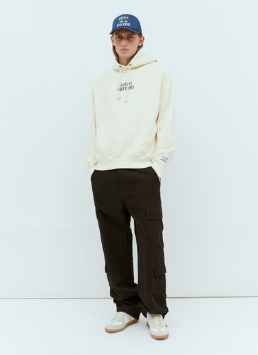 Gallery Dept. Fucked Up Logo Hooded Sweatshirt Beige gdp0152020