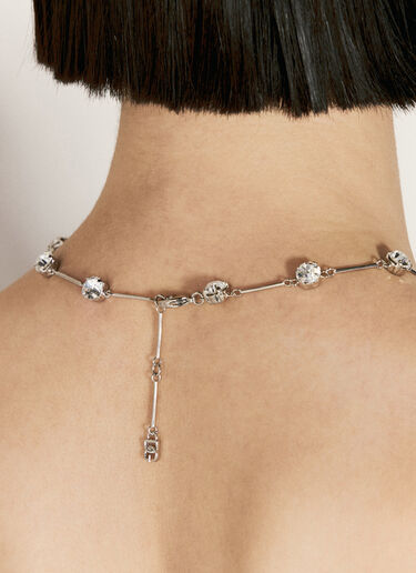 Dolce & Gabbana 玫瑰花式水钻十字架项链  黑色 dol0255030
