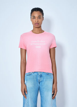 Acne Studios 1996 Fitted Logo T-Shirt Pink acn0265076