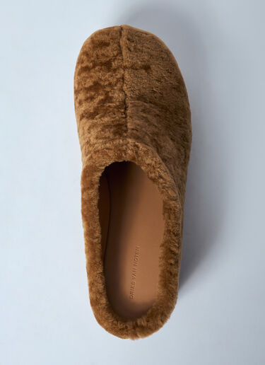 Dries Van Noten Sherpa Clogs Camel dvn0158029