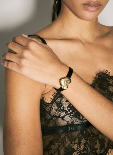 Dolce & Gabbana DG Heart Logo Velvet Bracelet Black dol0258029