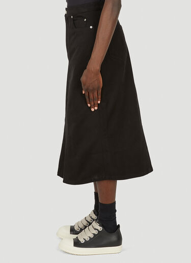 Rick Owens Godet Denim Skirt Black ric0149016