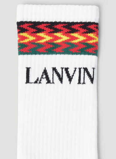 Lanvin Logo Intarsia Socks White lnv0149027