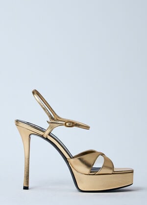 Saint Laurent 德比厚底凉鞋  金色 sla0259032