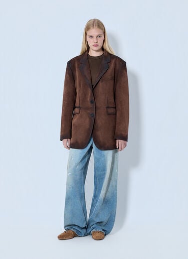 LN-CC® - Acne Studios: Distressed Suede Blazer - Brown Acne Studios Distressed Suede Blazer Brown acn0264029