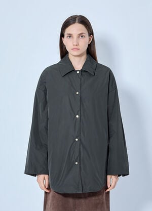 Max Mara Oversized Button-Down Jacket Dark Green max0265308