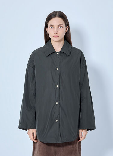LN-CC® - Max Mara: Oversized Button-Down Jacket - Dark Green Max Mara Oversized Button-Down Jacket Dark Green max0265308
