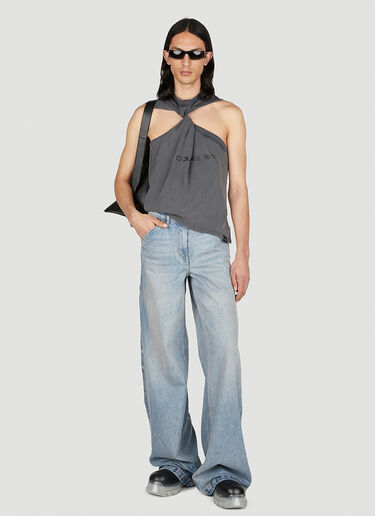 ツイストロゴプリントタンクトップ Courrèges ツイストロゴプリントタンクトップ グレー cou0152008