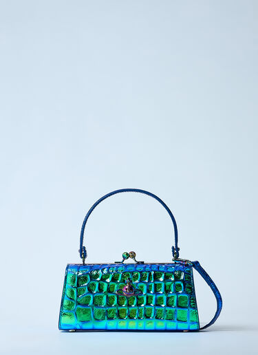 Vivienne Westwood 超大娃娃带框手提包  蓝色 vvw0260019