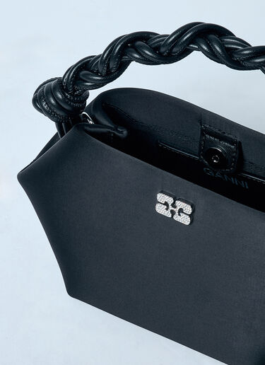 GANNI Satin Mini Bou Handbag Black gan0259058