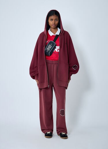 Nike x Martine Rose Logo Motif Hooded Zip-Up Sweatshirt Red nik0362112