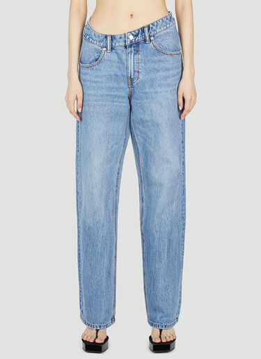 Alexander Wang Washed Straight Leg Jeans Blue awg0252013