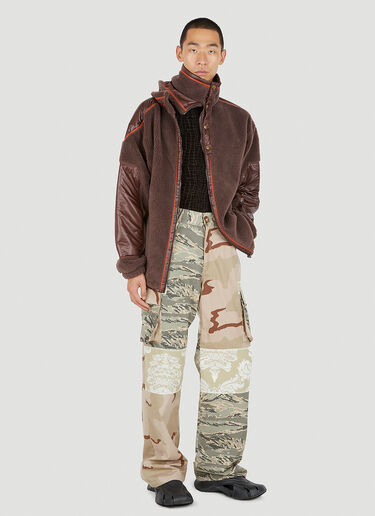 Marine Serre Patchwork Cargo Pants Beige mrs0150002