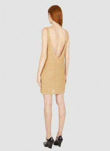 Prada Metallic Cabel Knit Dress Gold pra0251011
