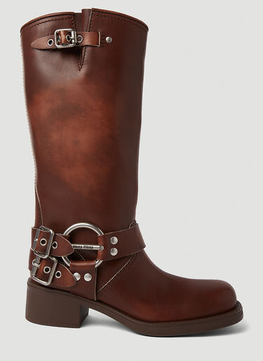 Miu Miu Motorcycle Boots Brown miu0250055