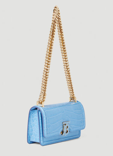 Burberry Logo Plaque Shoulder Bag Light Blue bur0252032