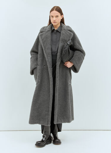 Max Mara Oversized Alpaca And Wool Teddy Coat Grey max0258035