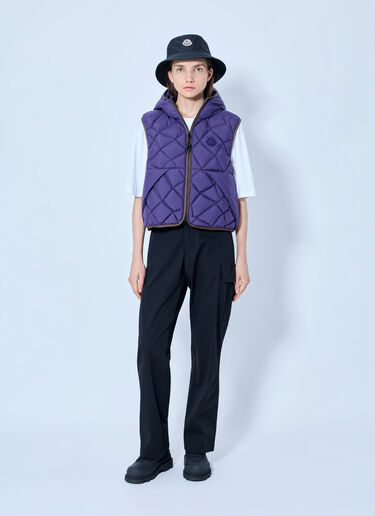 LN-CC® - Moncler: Arinella Hooded Down Gilet - Purple Moncler Arinella Hooded Down Gilet Purple mon0266030