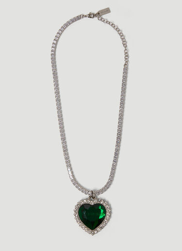 VETEMENTS Crystal Heart Necklace Green vet0150024
