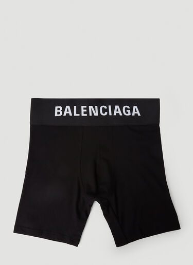 Balenciaga Men's Logo Waistband Boxers in Black