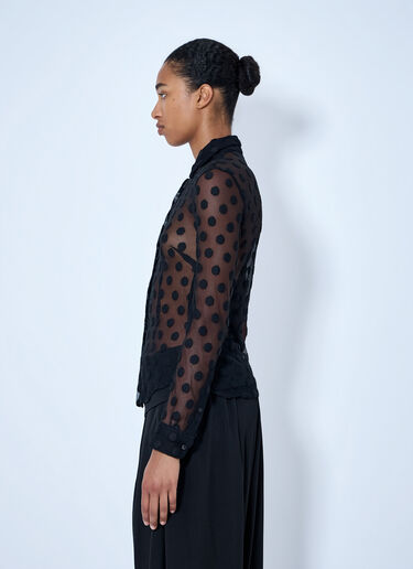 Dries Van Noten Polka-Dot Cotton-Blend Tulle Shirt Black dvn0264022