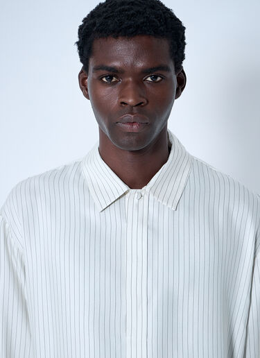 Saint Laurent Striped Tunic Shirt Black sla0159004