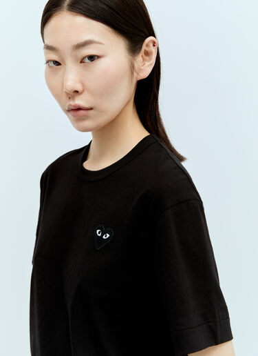 Comme Des Garçons PLAY 徽标贴饰 T 恤 黑色 cpl0356003
