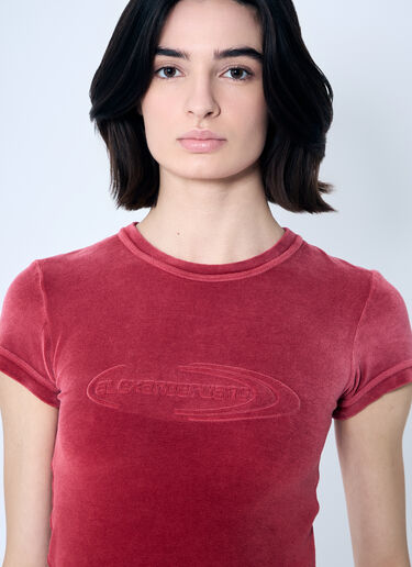 Alexander Wang ベルベットベイビーTシャツ  レッド awg0259020