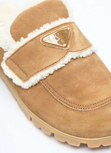Prada Shearling Slippers Brown pra0258037