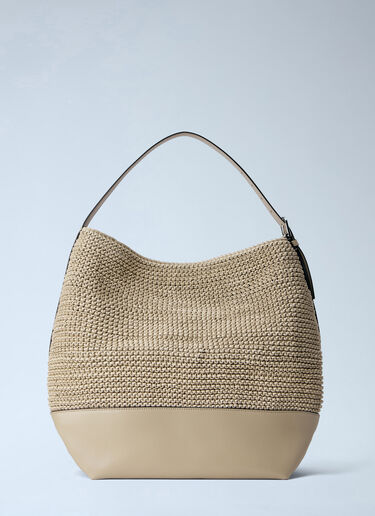 Belted Woven Leather Tote Bag TOTEME Belted Woven Leather Tote Bag Beige tot0264038