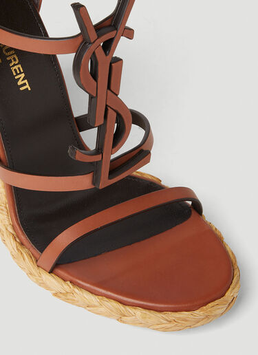 Saint Laurent Cassandra Braided Wedges Brown sla0251150