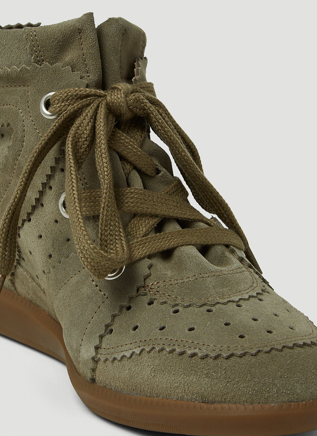 Isabel Marant toile Women s Bobby Wedge Sneakers in Khaki LN CC