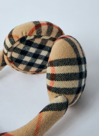 Burberry Check Wool Earmuffs Sand bur0159031
