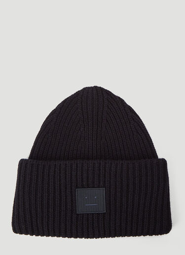 Acne Studios Ribbed-Knit Beanie Hat Black acn0143017