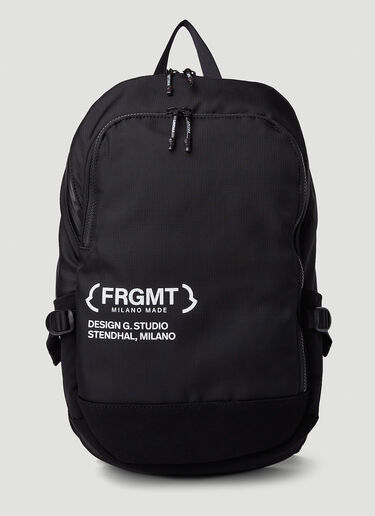7 Moncler FRGMT Hiroshi Fujiwara 徽标印花双肩包 黑色 mfr0151012