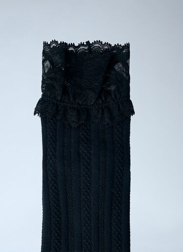 Lace Trimmed Split Toe Socks Yohji Yamamoto Lace Trimmed Split Toe Socks Black yoy0264011