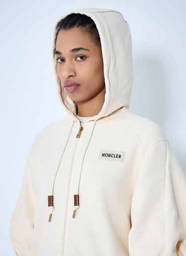Moncler Hooded Zip-Up Sweatshirt Beige mon0260030