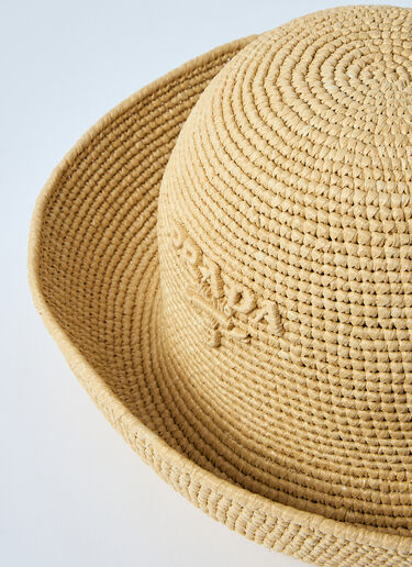 Prada Crochet Bucket Hat Natural pra0260044