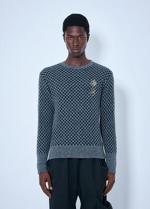 LN-CC® - Vivienne Westwood: Checkmate Jumper - Grey Vivienne Westwood Checkmate Jumper Grey vvw0166009
