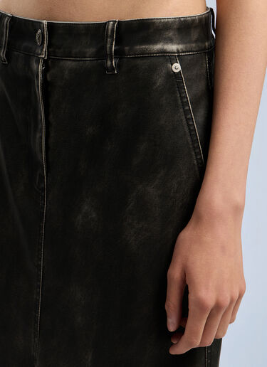 Curved Logo Coated Long Skirt Palm Angels Curved Logo Coated Long Skirt Grey pma0262120