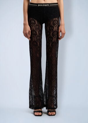 Palm Angels Classic Logo Lace Pants Black pma0262078