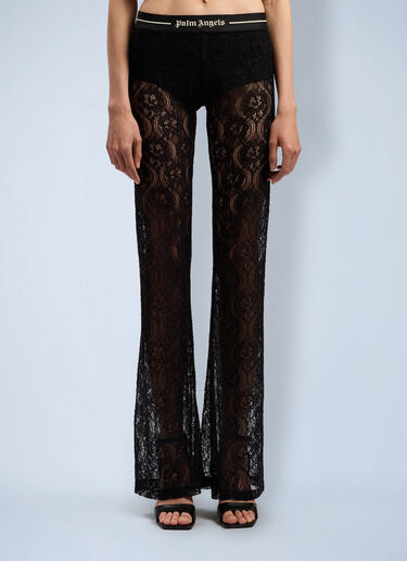 Classic Logo Lace Pants Palm Angels Classic Logo Lace Pants Black pma0262078