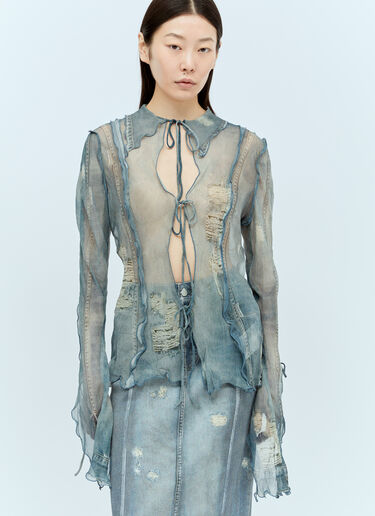 Acne Studios 牛仔图案错视画罩衫 蓝色 acn0256019