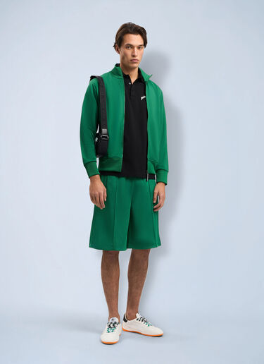 LN-CC® - Palm Angels: Curved Logo Track Jacket - Green Palm Angels Curved Logo Track Jacket Green pma0164098