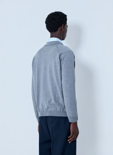 Miu Miu V-Neck Knit Sweater Grey miu0164036