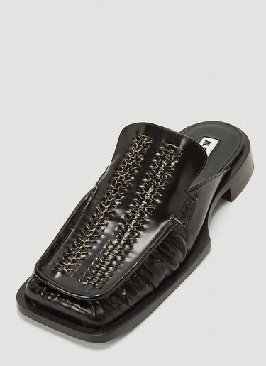 Jil Sander Whipstitch Leather Mules Black jil0244014